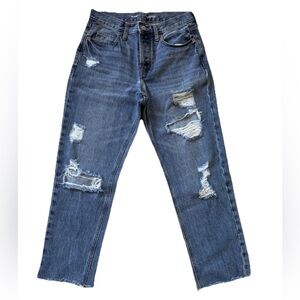 Old Navy Women’s High-Rise Slouchy Straight Jeans Light Wash Distressed Size 2